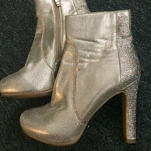 SPARKLY 4 INCH BOOTIES, SIZE 6.5